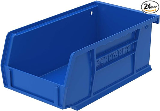 Akro-Mils 30220 AkroBins Plastic Hanging Stackable Storage Organizer Bin, 7-Inch x 4-Inch x 3-Inch, Blue