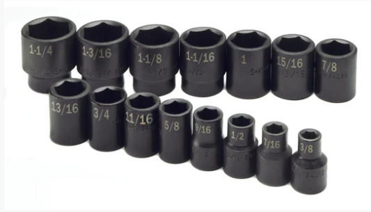 15 PCS IMPACT SET 1/2 DRIVE